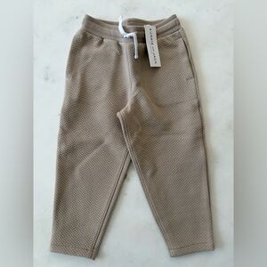 Janie and Jack Textured Beige Kids Joggers